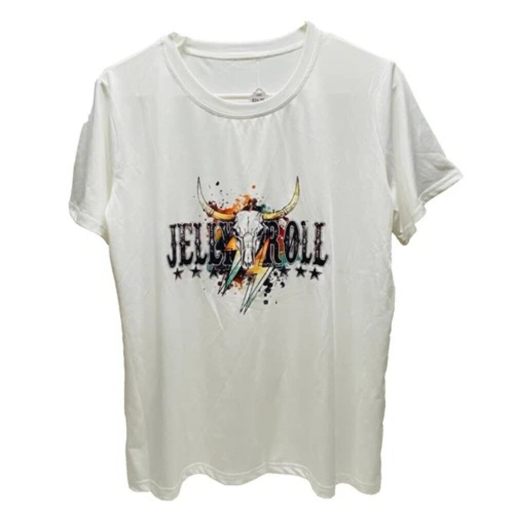 Jelly Roll Graphic T-Shirt Women's Large Short Sleeve Country Western Crewneck